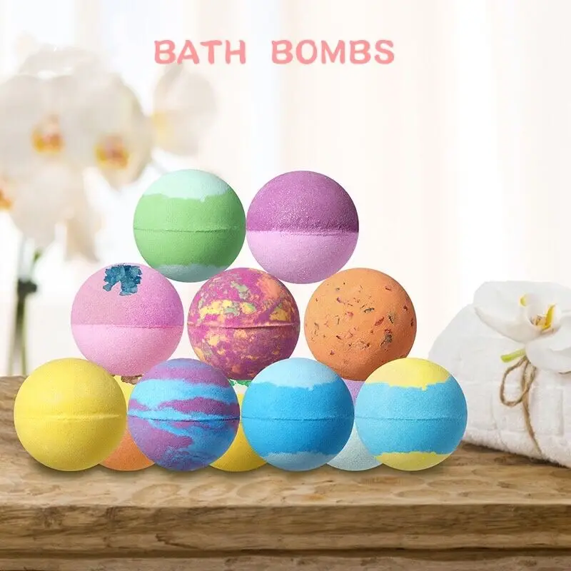 

Two-color Multi-bubble Bath Salt Ball Coconut Vanilla Bath Ball Set Bubble Bars Salt Ball Rose Passion Fruit Orange Lemon 32g