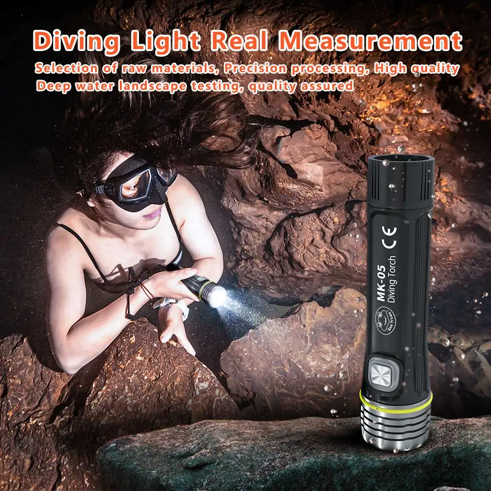 

Seafrogs 100m/328ft IPX8 Professional Diving Flashlight 1000Lumens Powerful Waterproof Photography Light Scuba Diving Torch