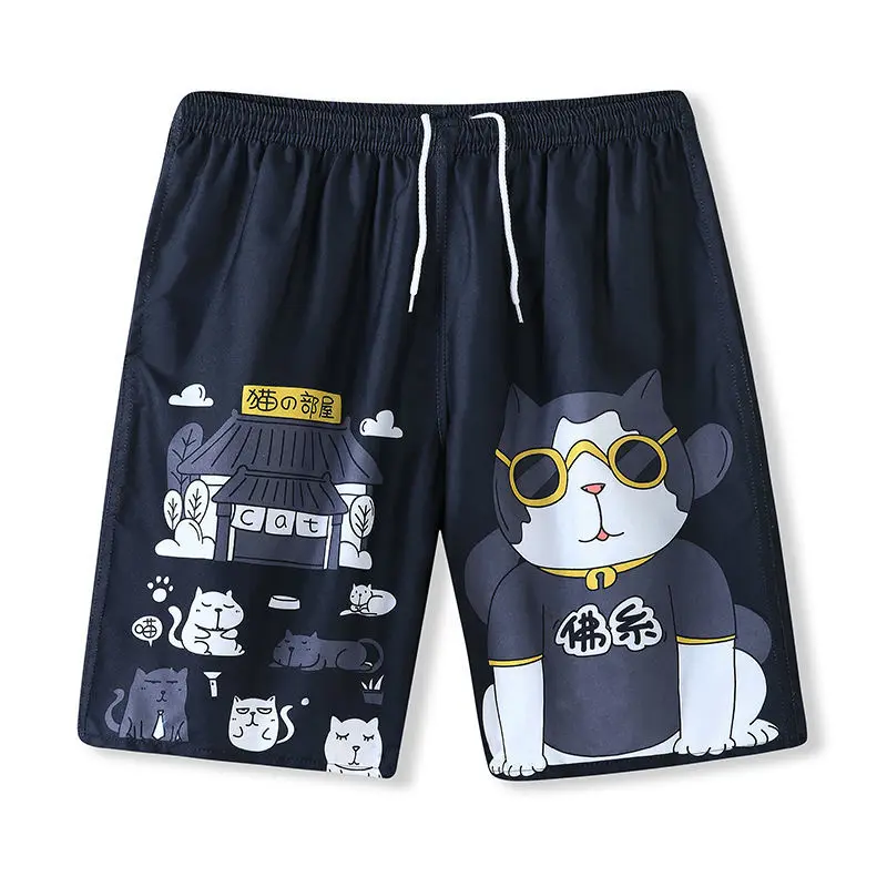 

2021 summer new print beach pants men's shorts Capris loose size