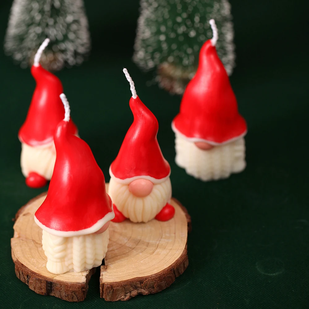 

3D Gnome Candle Mold Silicone Santa Claus Aromatherapy Candle Mould Handmade Christmas Decoration Tool