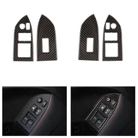 2pcs car styling real carbon fiber window lift switch button cover trim for toyota 86 subaru brz 2013 2014 2015 2016 2017