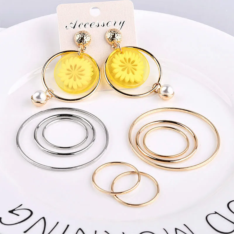 Корейский геометрический минималистичный сплав гальванизированный круглый