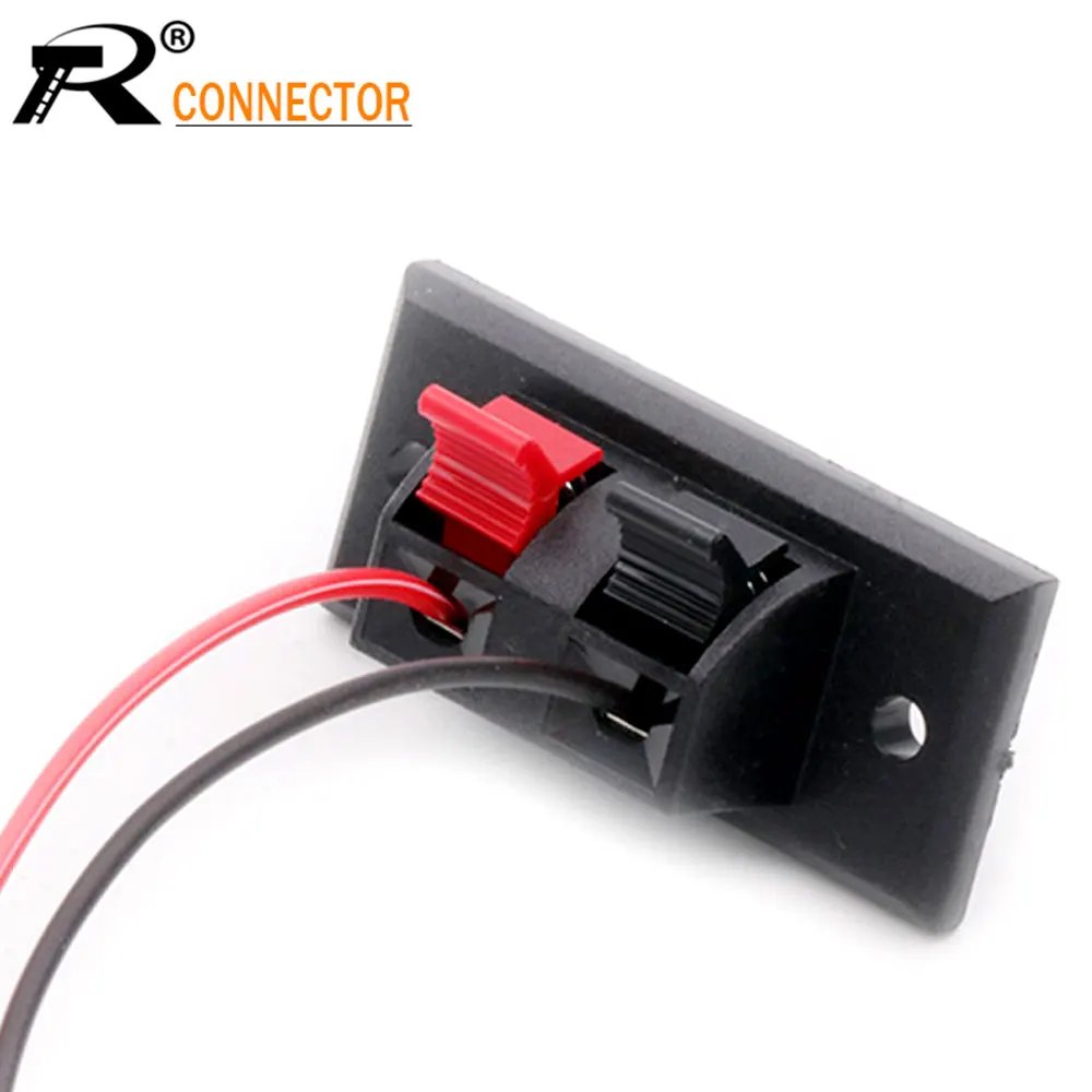 

10 шт., 2 контакта, нажимная Клеммная плата, 2 положения, пружинная нагрузка, конструкция для подключения кабеля динамика