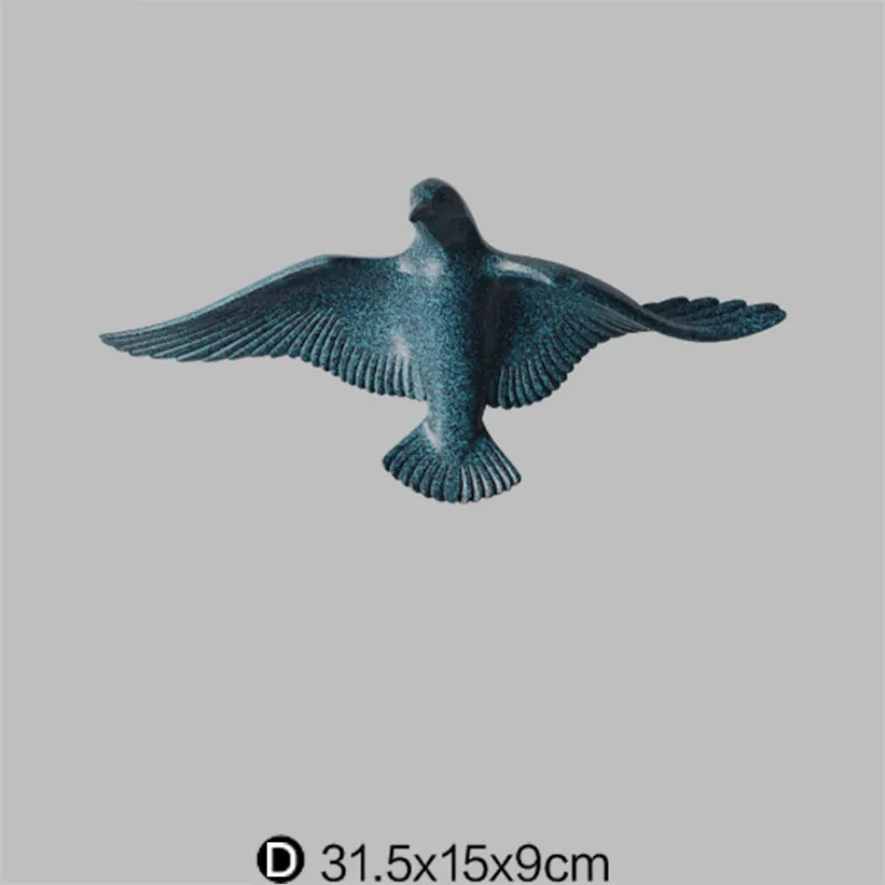 Blue D Европейский Креативный резиновый Настенный 3D орнамент в виде чайки, птицы, Настенная Наклейка для гостиной, телевизора, фоновое украшение, подвеска в виде животного - Цвет: Blue D