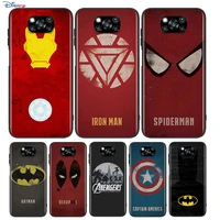avenger marvel superhero logo for xiaomi poco x3 gt nfc m2 x2 f2 f3 m3 f1 pro mi play mix 3 a3 a2 a1 lite soft phone case