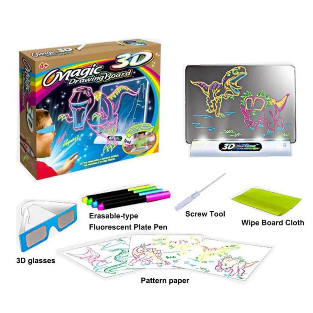 Портативный планшет для рисования Magic Pad Deluxe со светодиодной подсветкой 3D доска