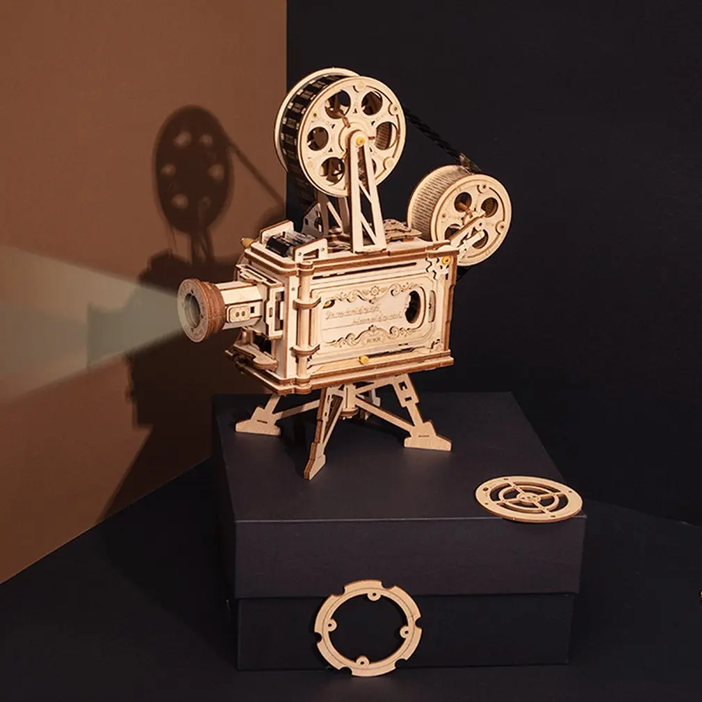 Винтажный проектор ретро 3D Трехмерная головоломка деревянная модель креативный