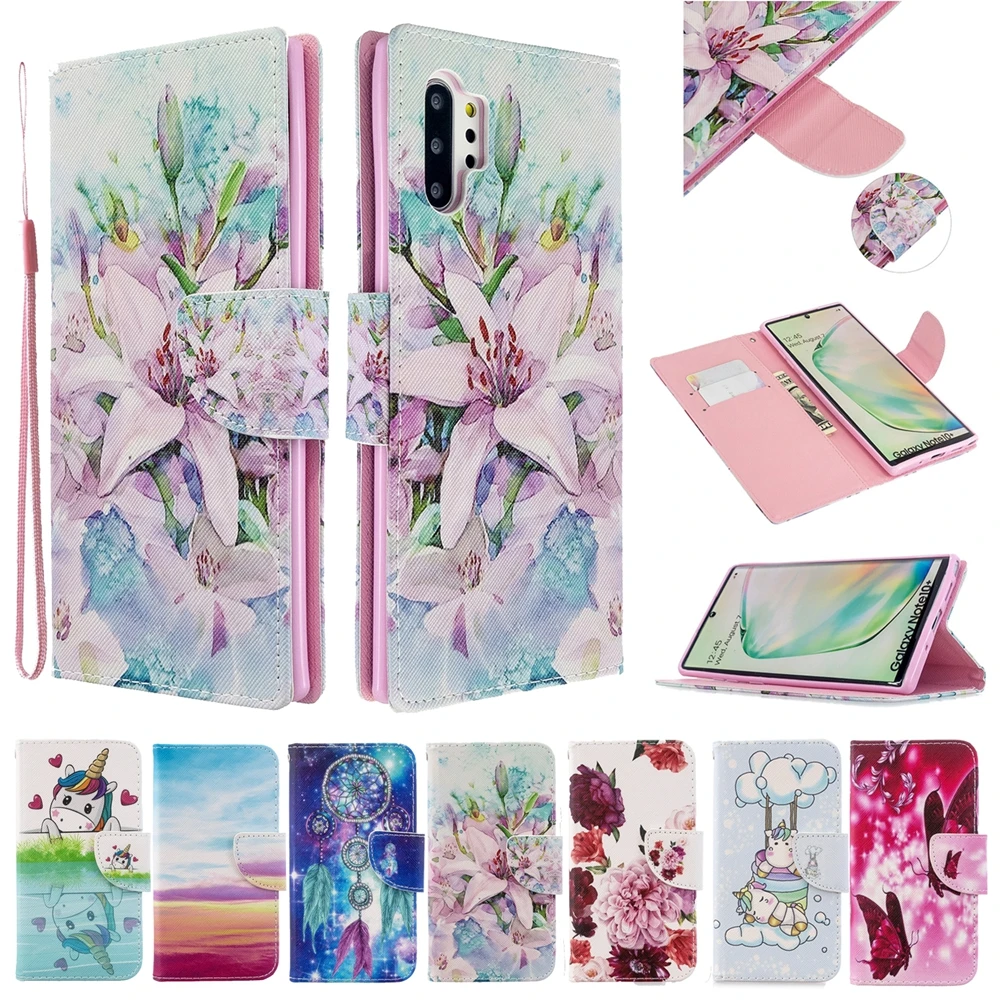 Чехол с откидной крышкой для Samsung Note 10 Plus чехол 3D кошельком Магнитный кожаный