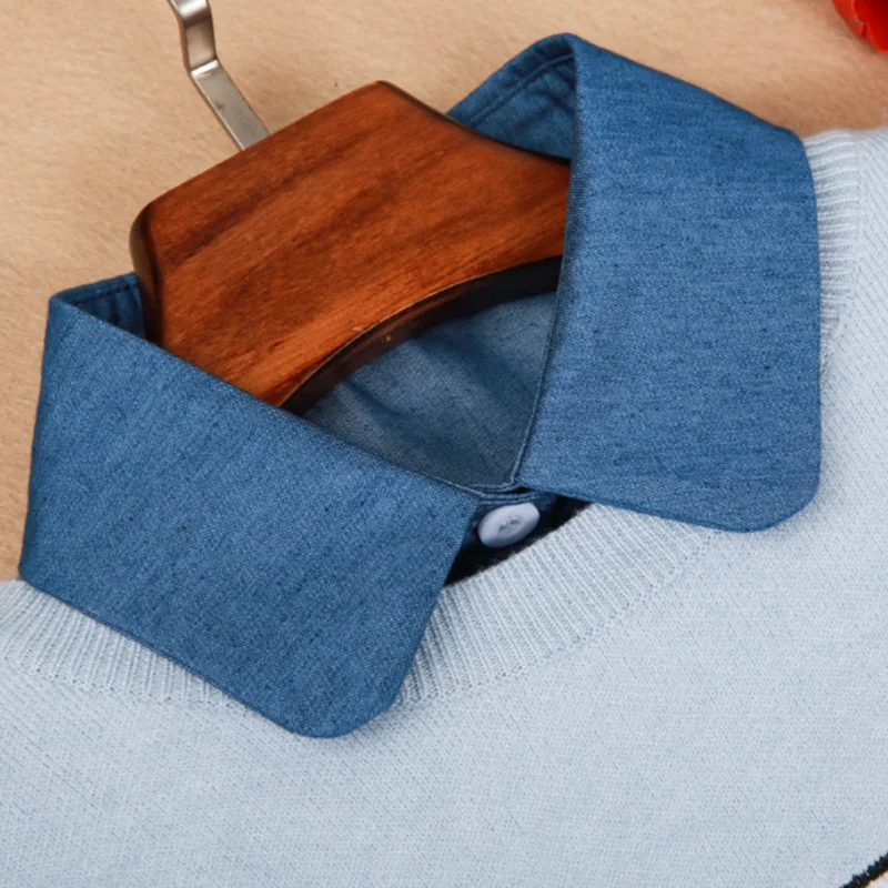 Женский нагрудный Поддельный Воротник съемный Половина Рубашка ложный воротник|