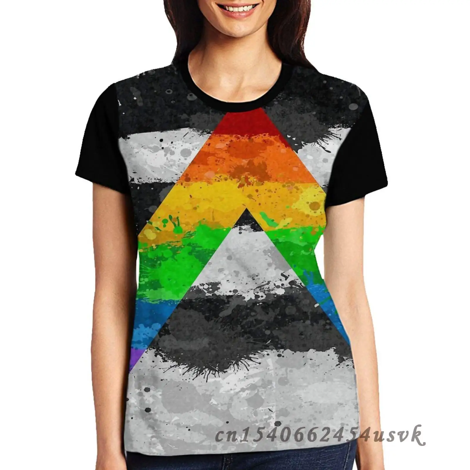 Funny Graphic Print Tshirt Men Tops Tees Lgbt Ally Paint Splatter Flag Women T-Shirt Short Child Sleeve Casual Tshirts | Мужская одежда