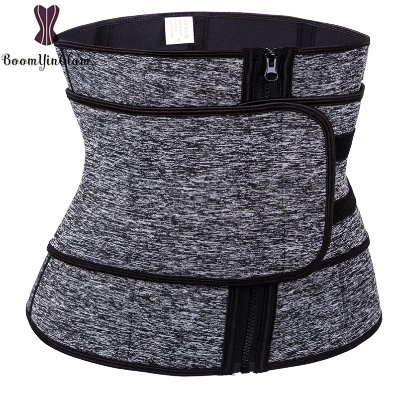 Hot Women Neoprene Waist Trimmer Magic Paste Super Compression Girdle Belt Zip Up Waist Trainer For Postpartum Recovery