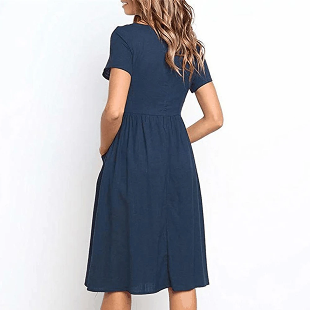 Платье женское хлопковое средней длины повседневное празднивечерние офисное