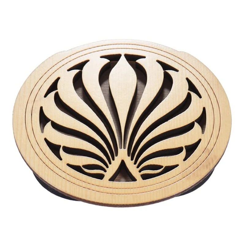 

Guitar Wooden Soundhole Sound Hole Cover Block Feedback Buffer Spruce Wood for Eq Acoustic Folk Guitars