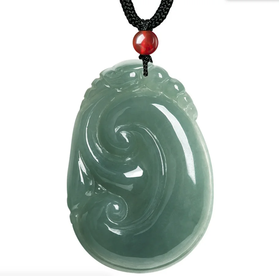

Natural Burma Jade Oil Green Auspicious Jade Pendant Ice Pendant Flower Female Jade Wholesale Drop Shipping