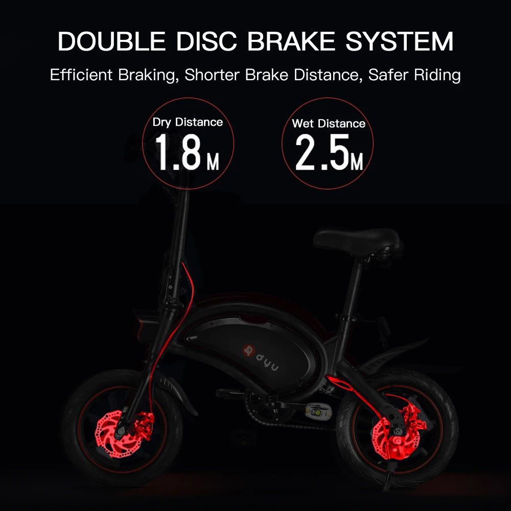 

14 Inch Electric Bicycle Power Assist Moped Folding E-bike 6AH Battery 20-40km Max Range Electric Bicycle 36V 250W Motor