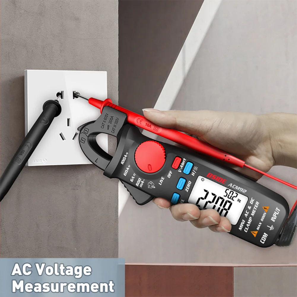 

DC/AC Clamp Meter 6000 Counts Multimeter Voltage Strong Toughness Electric Portable Frequency Resistance Tester