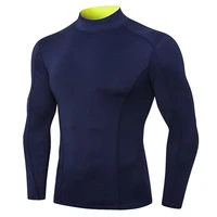 high collar shirt for men compression t shirts homme thermal underwear running tights skinny sportswear quick dry gym clothing