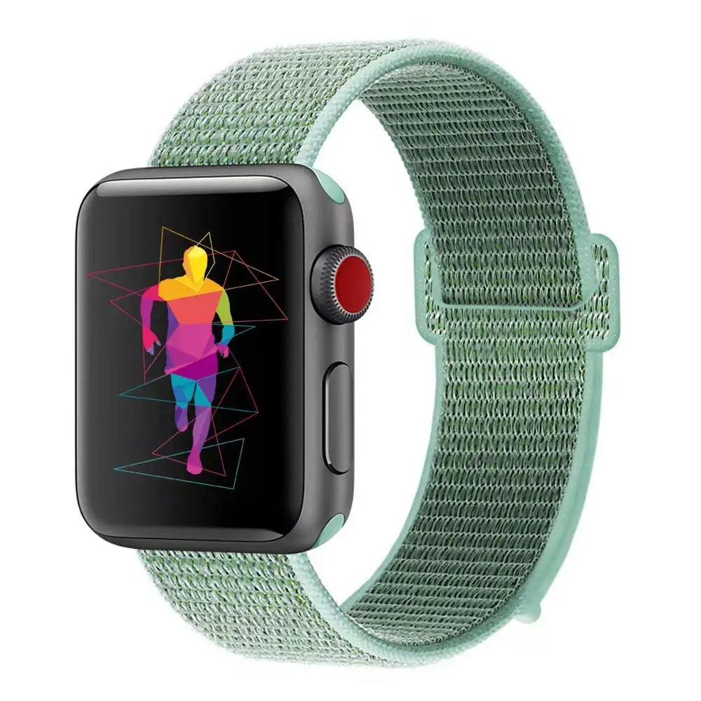 Нейлоновый ремешок для наручных часов Apple Watch 4 серии 3/2/1 38 мм 42 мм из мягкой дышащей ткани, сменный спортивный петля для наручных часов iwatch серии 4 40 мм 44 мм - Цвет ремешка: 24