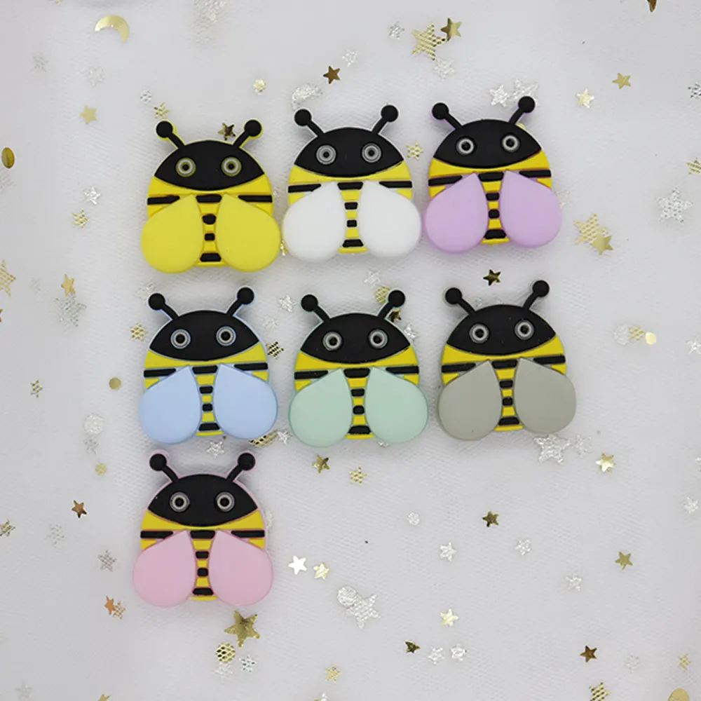 5 шт. силиконовые бусины Honeybee 2 8 см Прорезыватели для зубов игрушки Perle