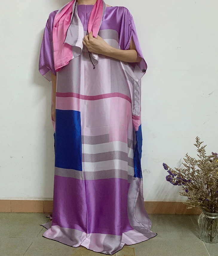 Африканские платья для женщин 2019 Популярные атласные шелковые летние женские в