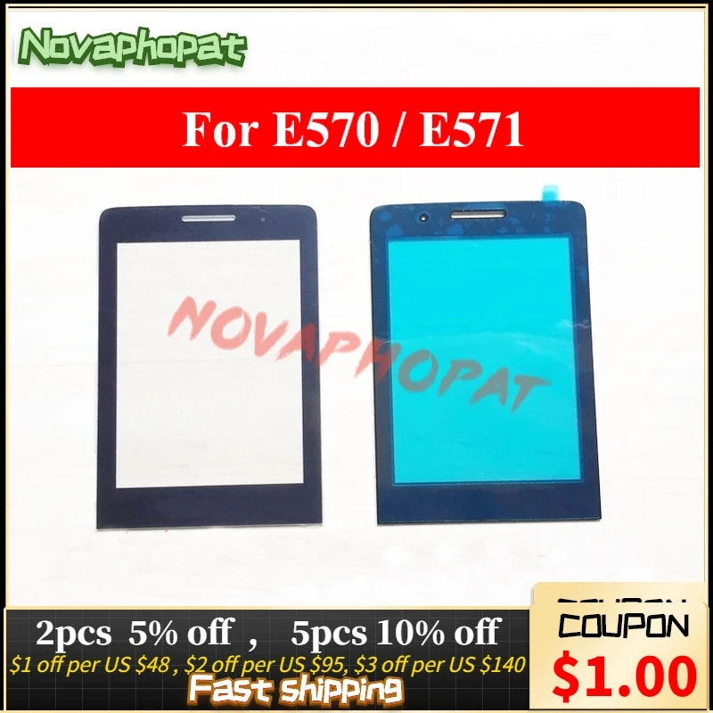 Novaphopat New Original Black Glass Screen For Philips E570 E571 lens Panel Replacement (not touch screen Sensor)+tracking | Мобильные