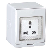 white au uk eu us universal waterproof wall socket kitchen outdoor anti uv surface mounted germany france power outlet 16a 250v