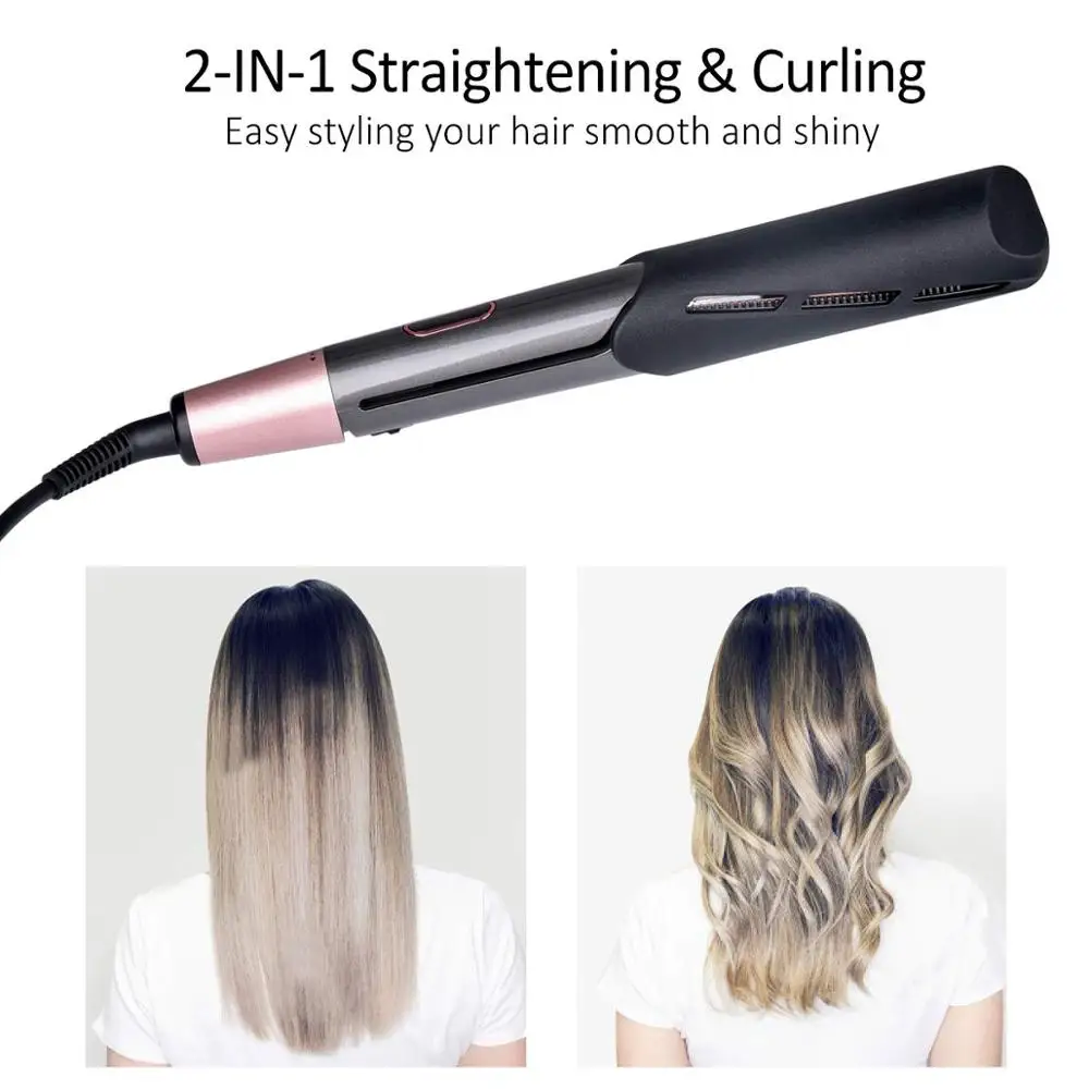 

Professional 2 In 1 Twist Hair Curling & Straightening Iron Hair Straightener Hair Curler Wet & Dry Flat Iron Hair Styler Tools