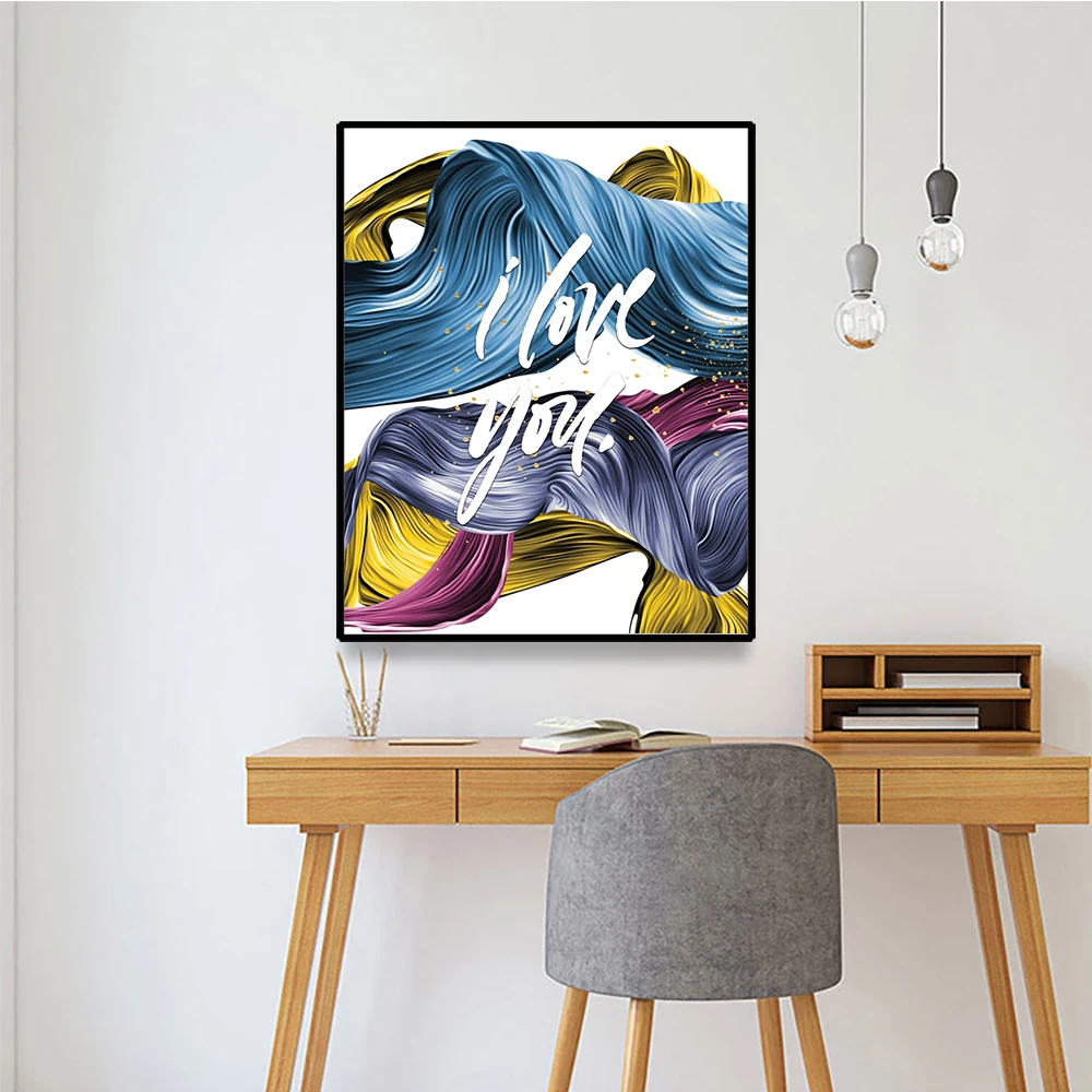 

Laeacco Abstract Wall Art Canvas Painting Nordic Quote Posters And Prints Wall Pictures For Living Room Decoration Home Decor