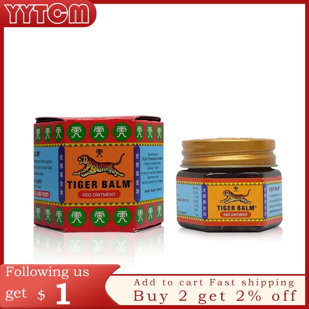 

19.4g/30g Tiger balm red white muscle relieve pain relief plaster pain relax balm joints pain massage ointment medical plaster