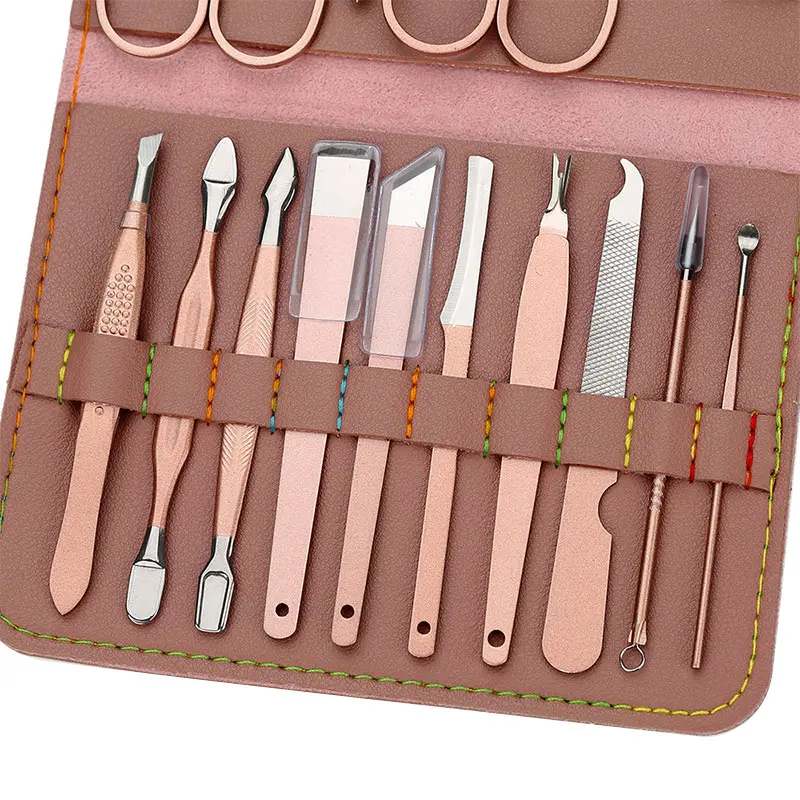 

16 In 1 Stainless Steel Nail Clippers Manicure Set Pedicure Kit Nail Care