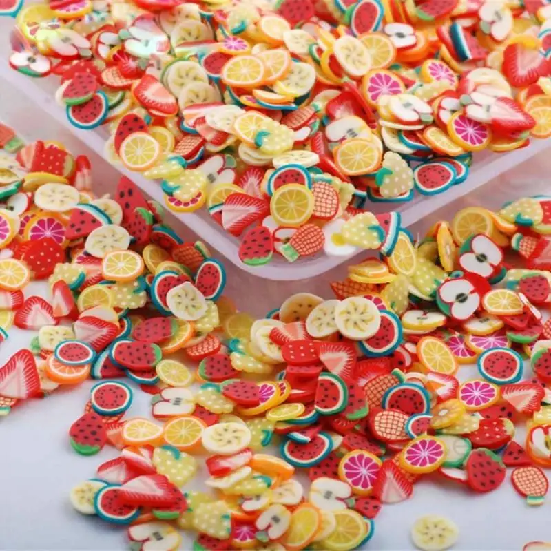 1000pcs/bag 3D Polymer Clay Tiny Fimo Fruit Slices Wheel Nail Art DIY Designs Decor | Красота и здоровье