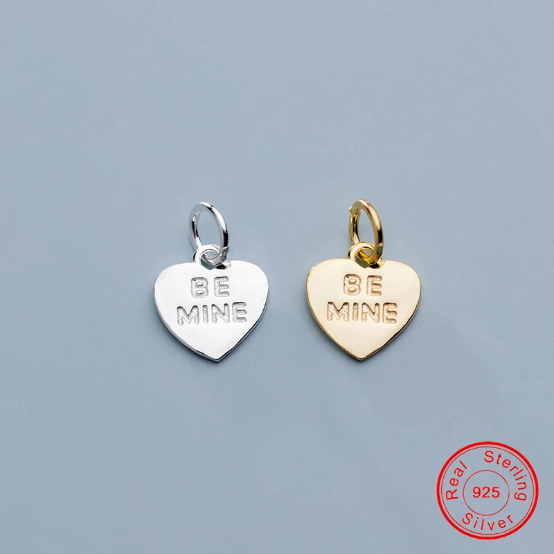 UQBing Подвески серебряного цвета в форме сердца с гравировкой букв изготовление