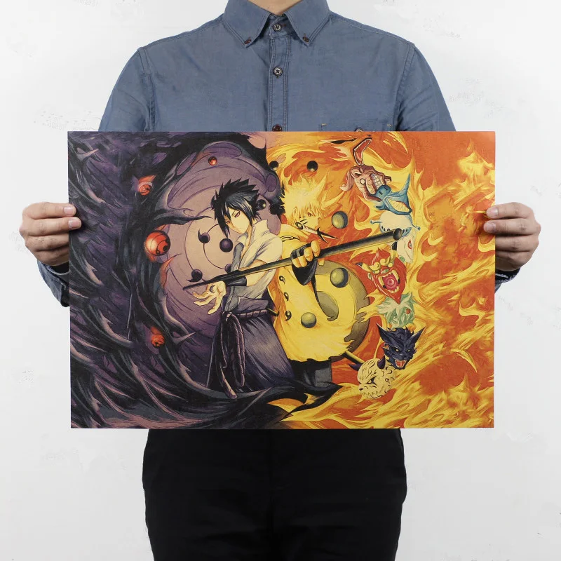 Уютный момент аниме мультфильм Узумаки постер Naruto Винтаж крафт бумага комиксы Наруто живопись Бар Детская комната Декор 50*35 см - Цвет: N23