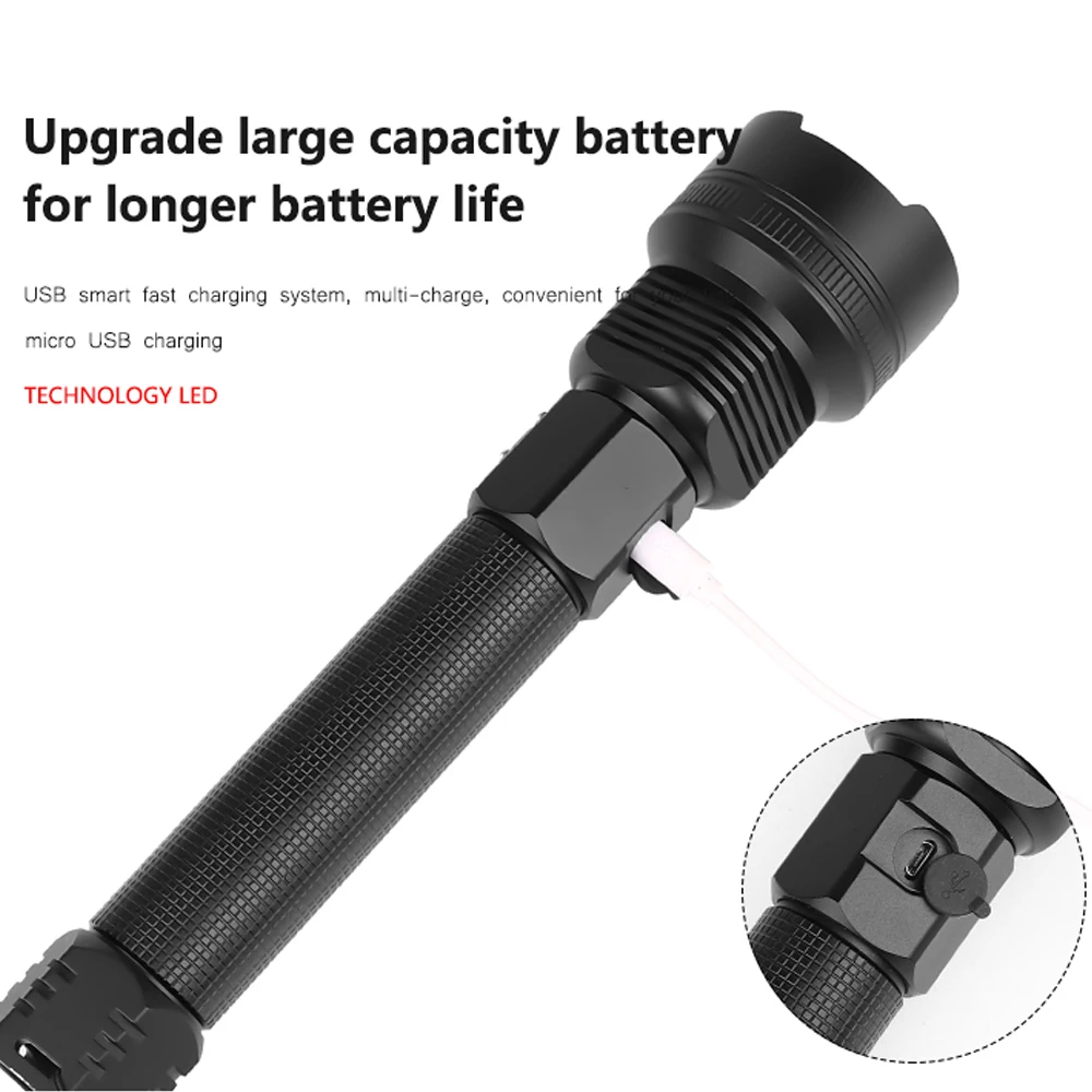 XLamp XHP90 самый мощный Usb масштабируемый светодиодный флэш-светильник Xhp70.2 тактический флэш-светильник фонарь 26650 или 18650 Аккумулятор для охоты