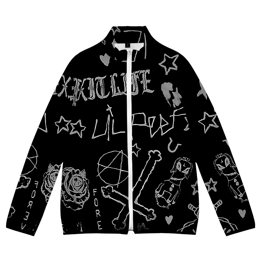 

3D Hand Writting Lil Peep Winter Men Parkas Hooded Jacket Unisex Warm Thick Cotton Waterproof Women Jacket Parkas Coats