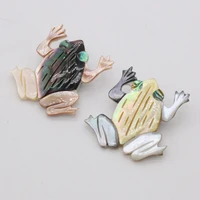 womens brooch natural shell mother of pearl frog shaped shell brooches for women wedding clothes jewelry accessory