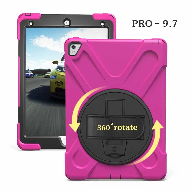 

Case For iPad Pro 9.7 A1673 A1674 A1675 Heavy Duty Rugged Protection Cover with Neck Strap