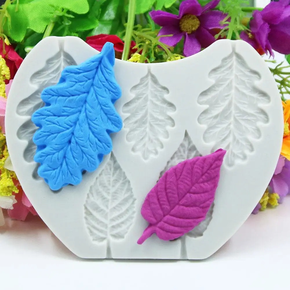 

2021new DIY Дерево лист Пресс литья Фольга формы силиконовые листья пресс-форма для торта силиконовая форма для помадки Декор торт 3D L2J9