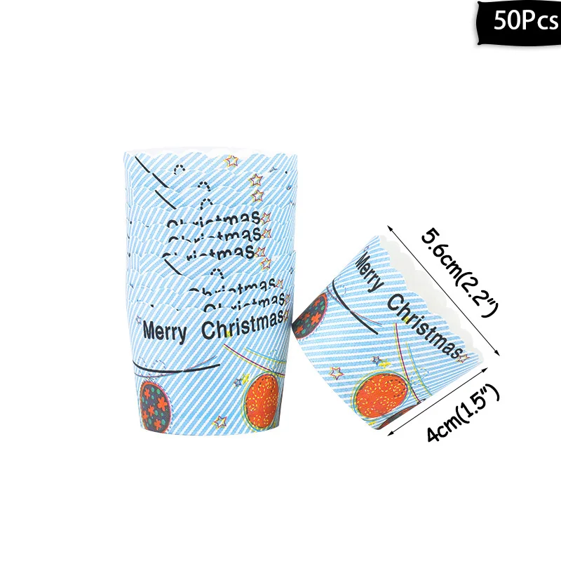 50pcs cupcake-G WEIGAO милый олень дерево Подарочная коробка конфеты сумки Счастливого Рождества пакет для печенья на год рождественские вечерние подарочные пакеты пластиковые пакеты - Цвет: 50pcs cupcake-G