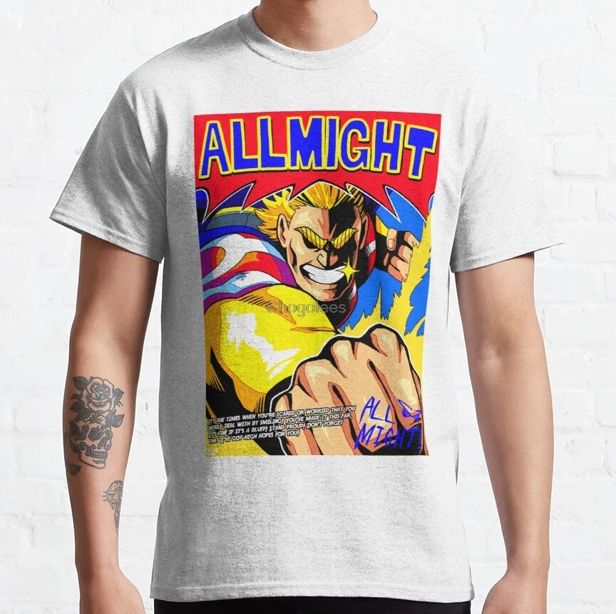 Мужская футболка ALL MIGHT аниме постер с цитатами подпись женские мужские