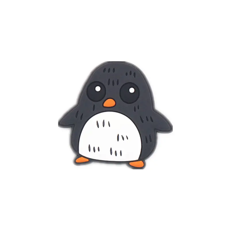 penguin Одна распродажа, 1 шт., аксессуары для обуви, 12 милых животных, модель обуви, украшение для браслета croc jibz, Детские вечерние подарки на Рождество - Цвет: penguin