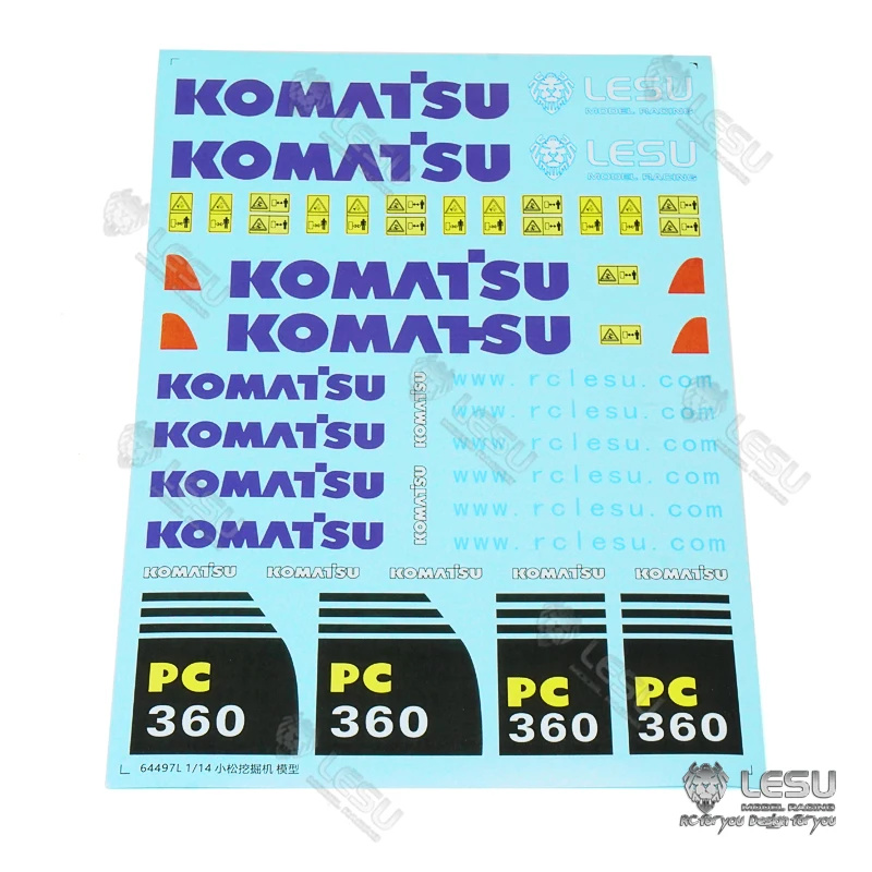 LESU RC модель 1/14 Тяжелый гидравлический экскаватор PC360 водяная наклейка|Детали и
