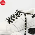 120 см маленькие маргаритки шнурки мультфильм печать мода унисекс плоские шнурки Холст кроссовки шнурки AF1 спортивные шнурки