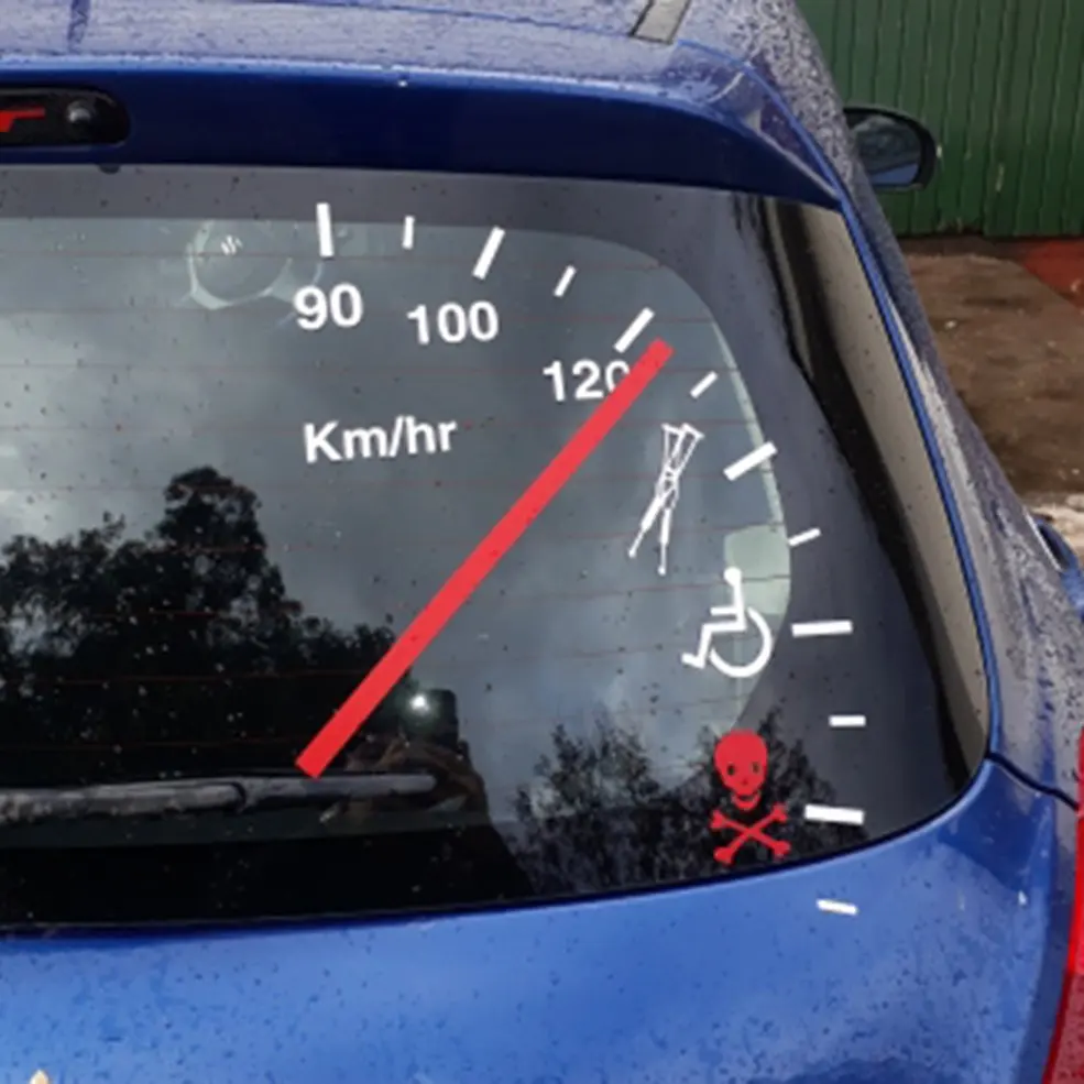

Speeding Safe Warning Funny Speedometer Cluster Pattern Car Decal Bumper Sticker Car Styling Sticker Accessories