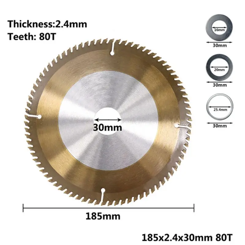 

160/165/185mm Wood TiCN Coated Circular Saw Blade 24/40/48/80T Cutting Disc D0AC