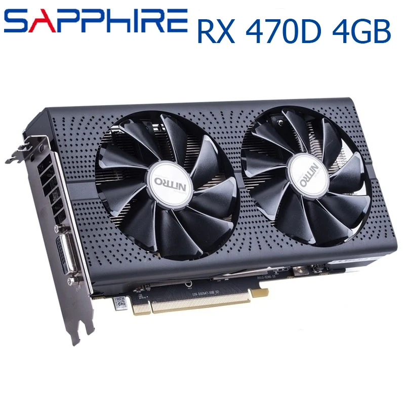 Видеокарты SAPPHIRE RX 470D 4 Гб GPU AMD Radeon 470 D RX470 графические карты для ПК настольных игр DVI