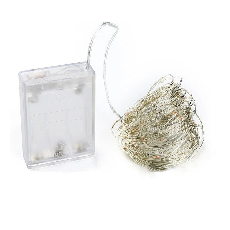 Светодиодная гирлянда 2 м 5 10 серебряная домашняя Рождественская елка украшение