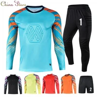 men boys football jersey custom soccer tracksuit long sleeve football uniform adult kids soccer shirt kit goalkeeper sport suits