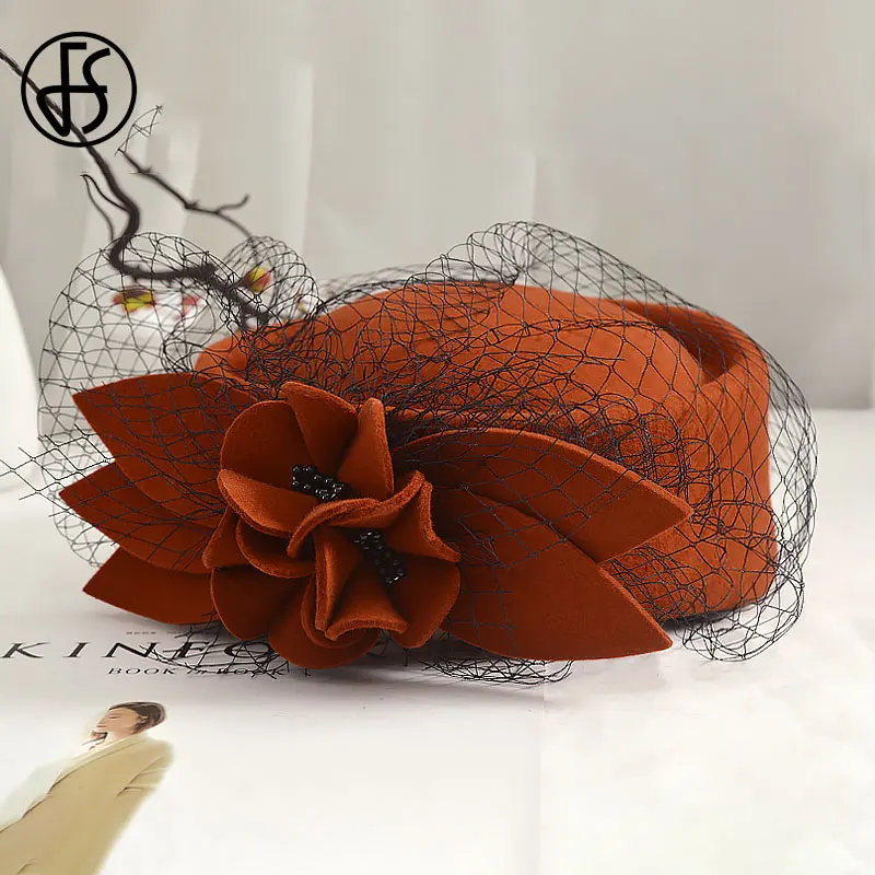 Женская шляпка Таблетка FS для церкви и торжевечерние случаев красного черного