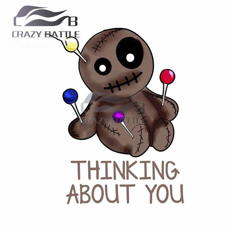 Крейзи битва 13x9 2 см за мышления о вас автомобильные наклейки Voodoo ремонт